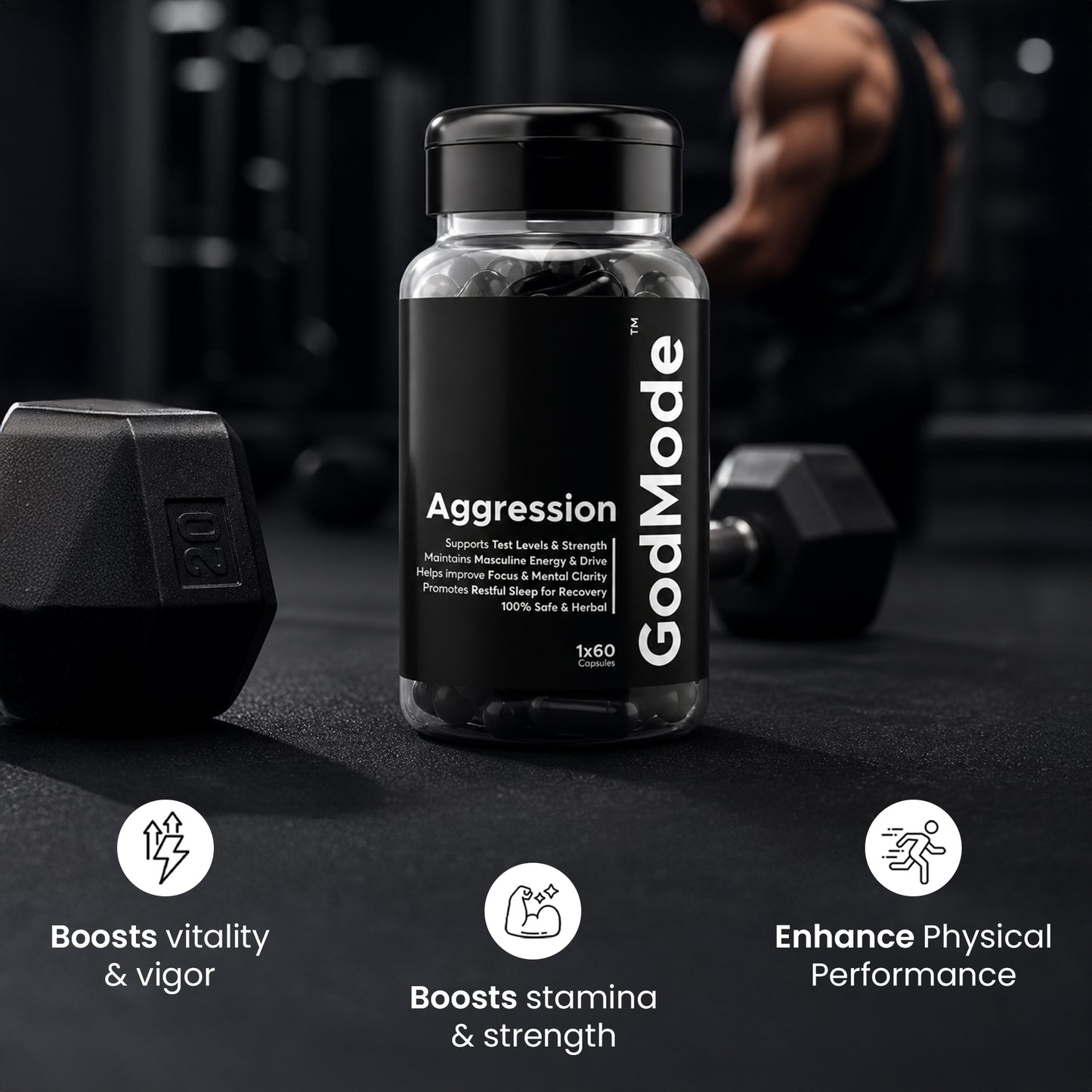 GodMode Aggression – Ayurvedic Men’s Vitality Capsules